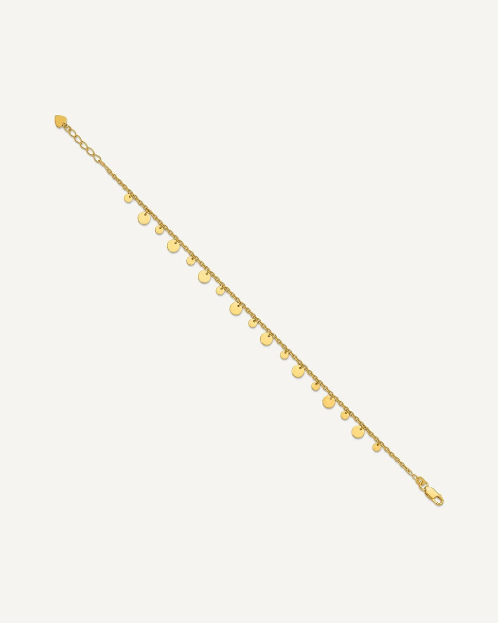 Affordable Expressions Sterling Silver Gold-tone Circle Disc 9 inch Plus 1 inch Extender - Total 10 inch Anklet – View 2