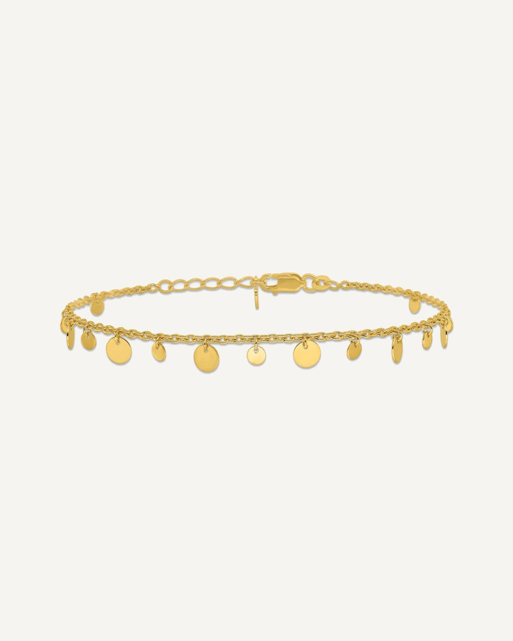 Affordable Expressions Sterling Silver Gold-tone Circle Disc 9 inch Plus 1 inch Extender - Total 10 inch Anklet – View 3