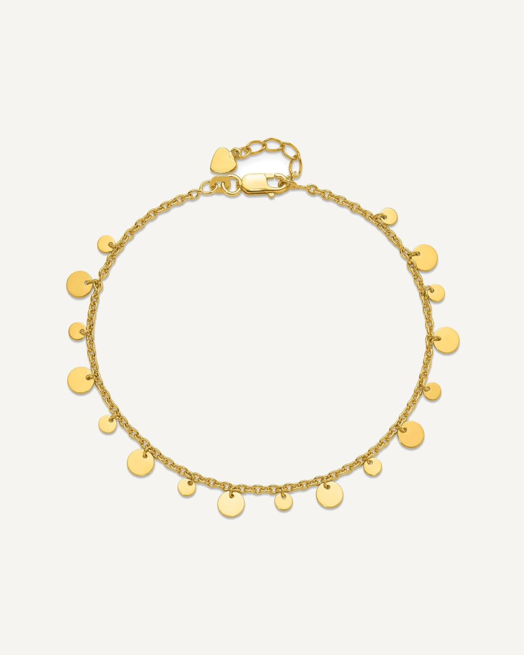 Affordable Expressions Sterling Silver Gold-tone Circle Disc 9 inch Plus 1 inch Extender - Total 10 inch Anklet – View 4