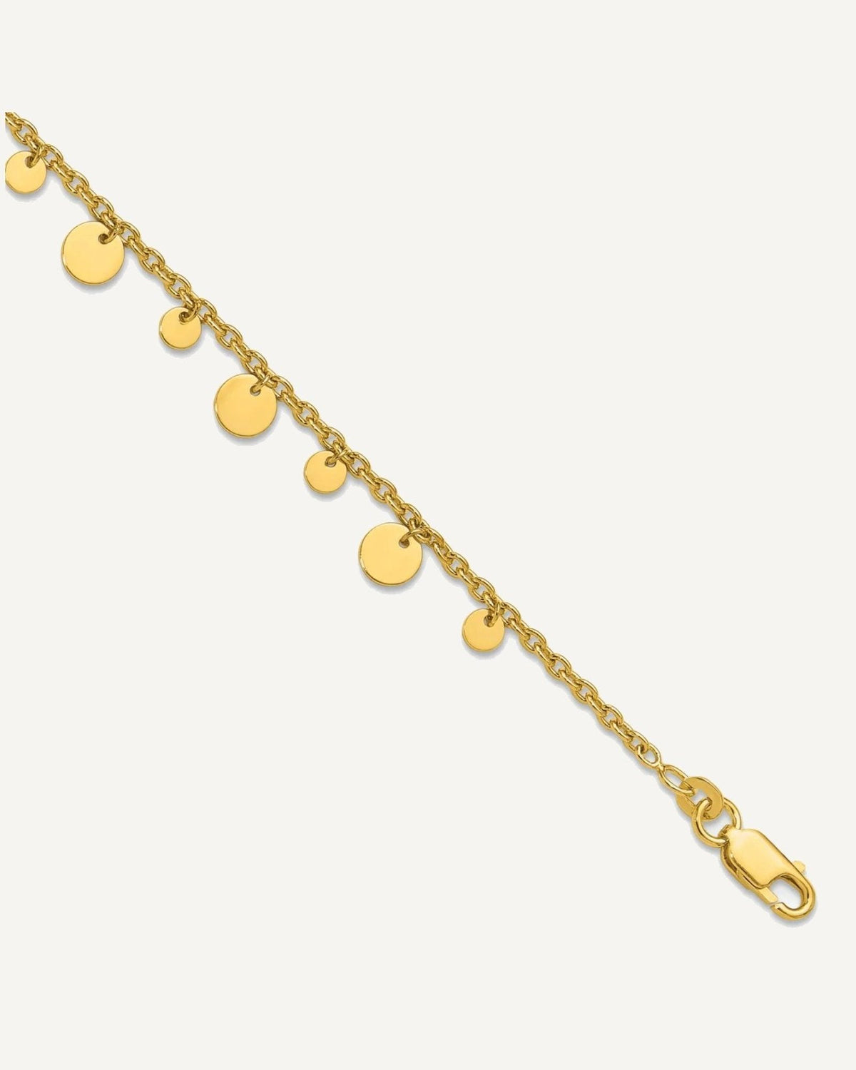 Affordable Expressions Sterling Silver Gold-tone Circle Disc 9 inch Plus 1 inch Extender - Total 10 inch Anklet – View 1