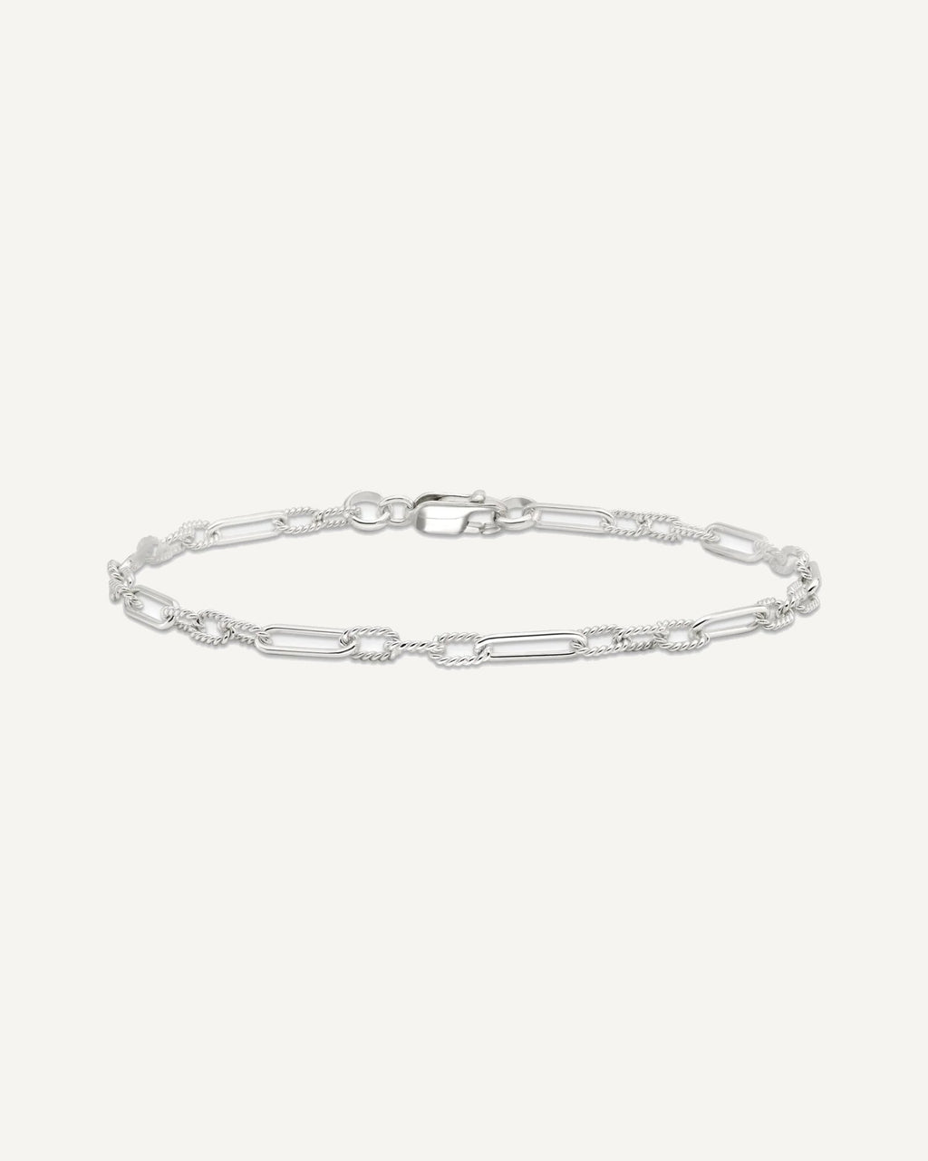 Sterling Silver Fancy Link Anklet – View 4