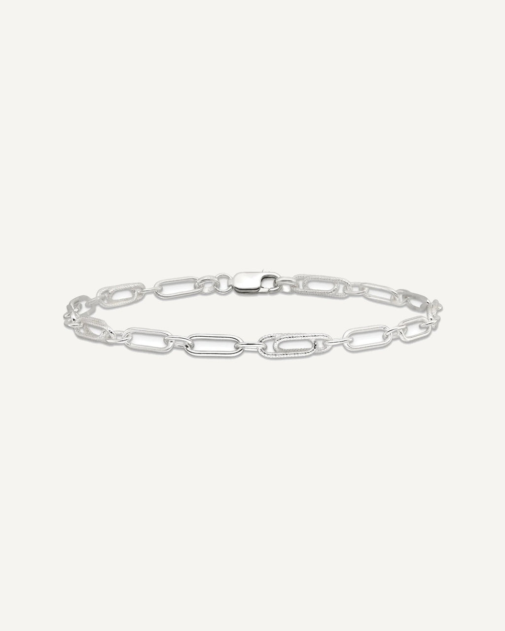 Sterling Silver Fancy Link Anklet – View 3