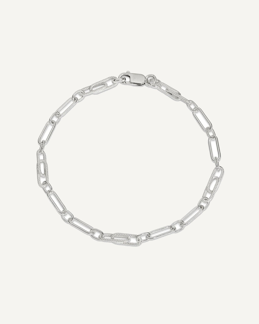 Sterling Silver Fancy Link Anklet – View 4