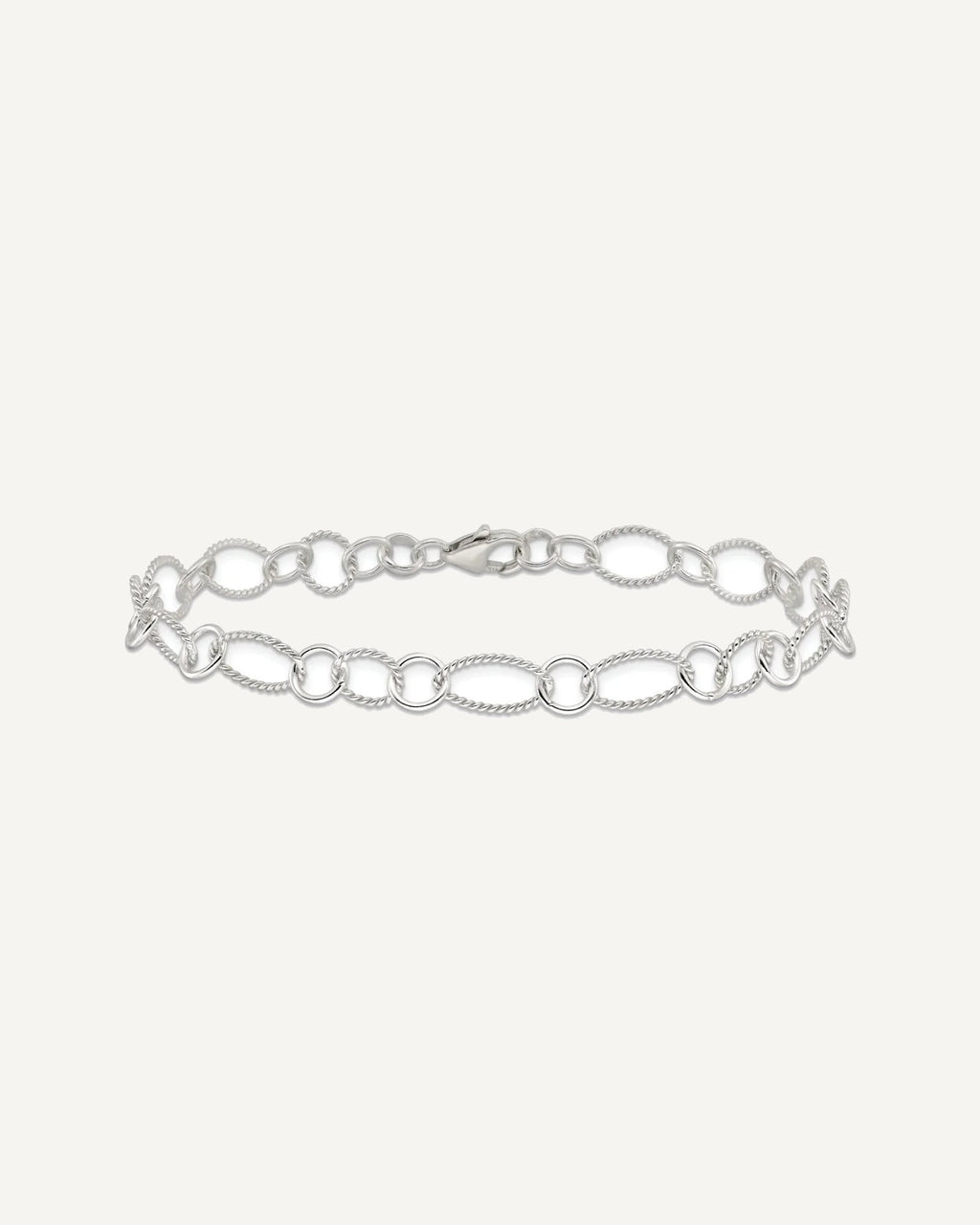 Sterling Silver Fancy Link Anklet – View 4