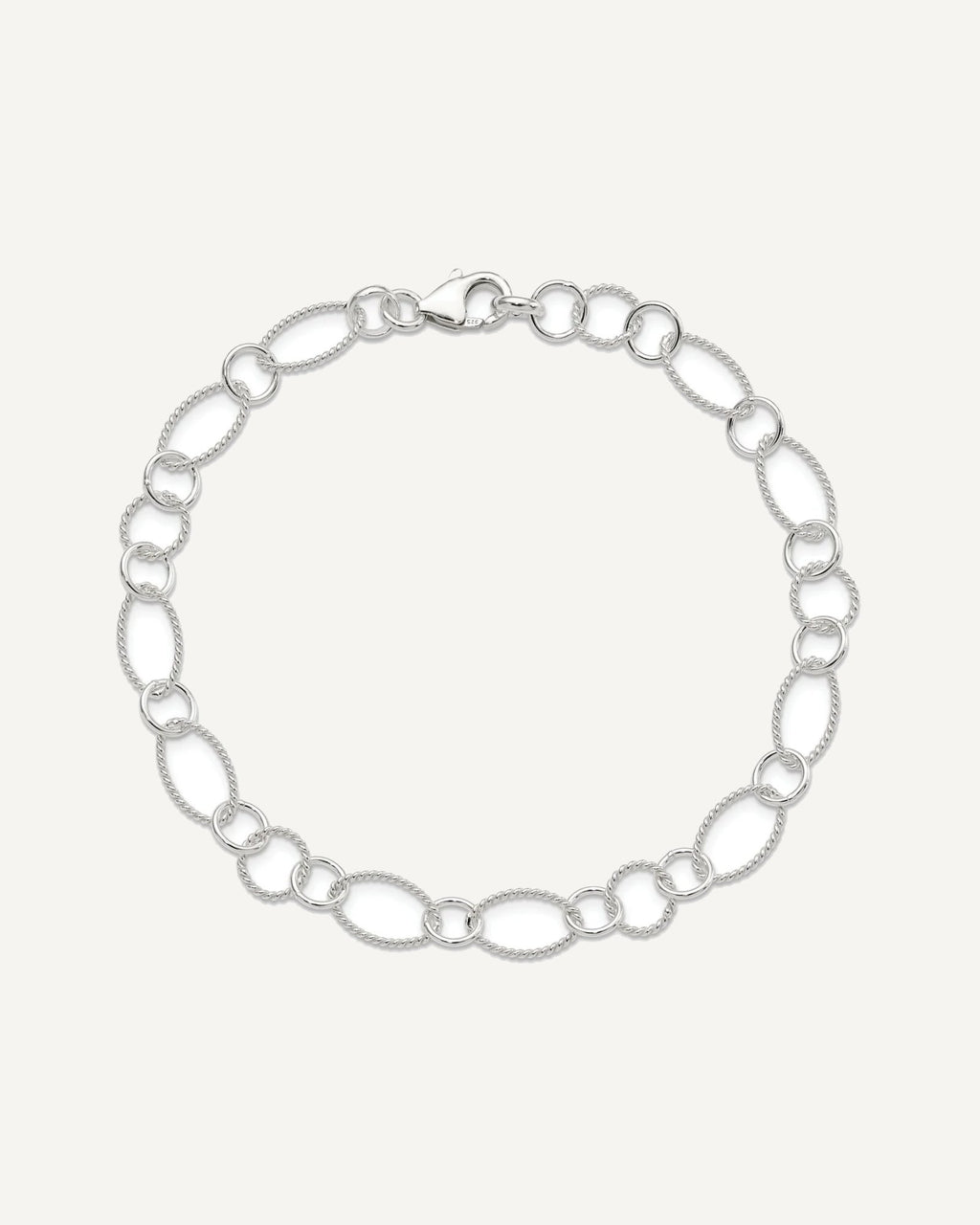 Sterling Silver Fancy Link Anklet – View 5