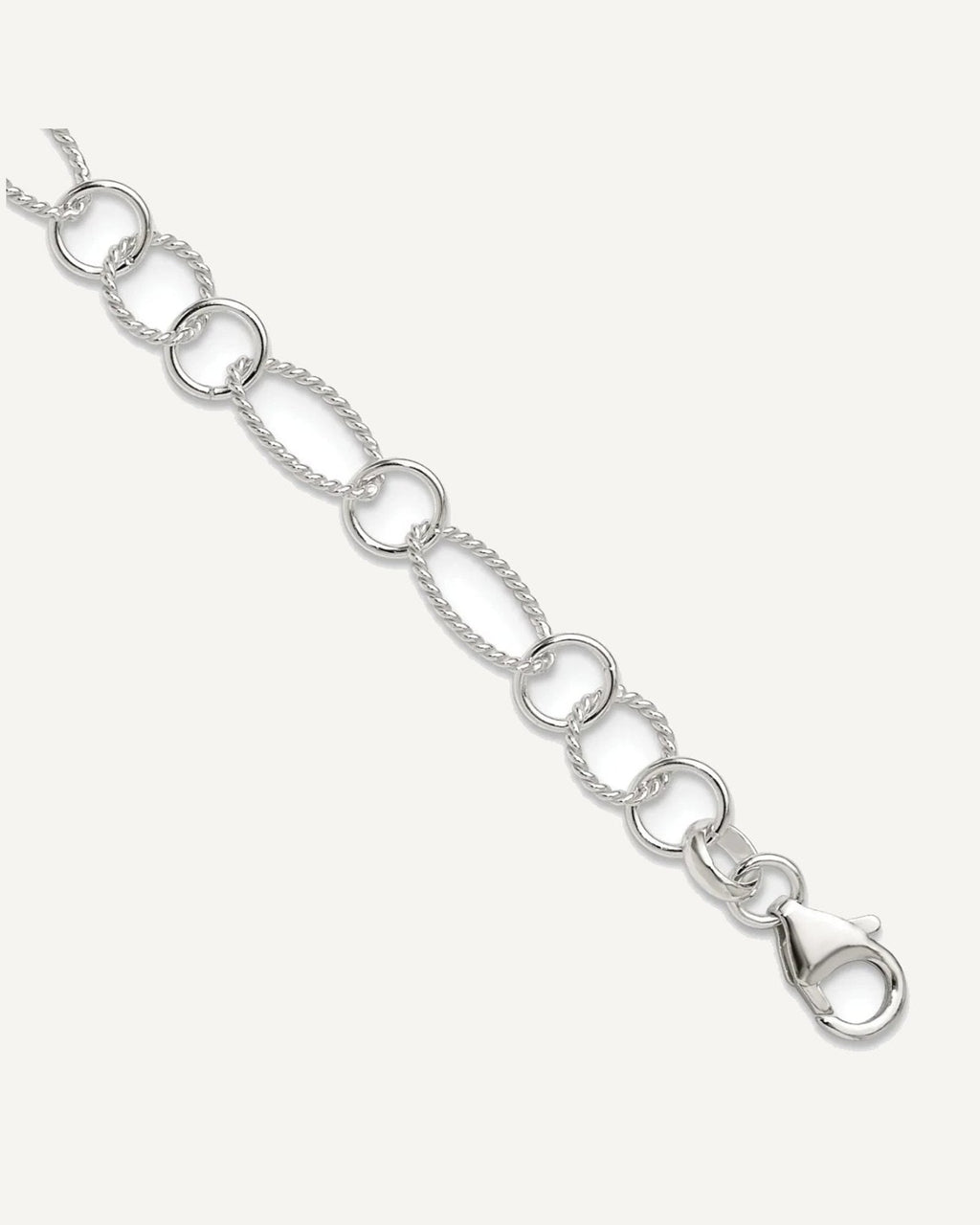 Sterling Silver Fancy Link Anklet – View 1