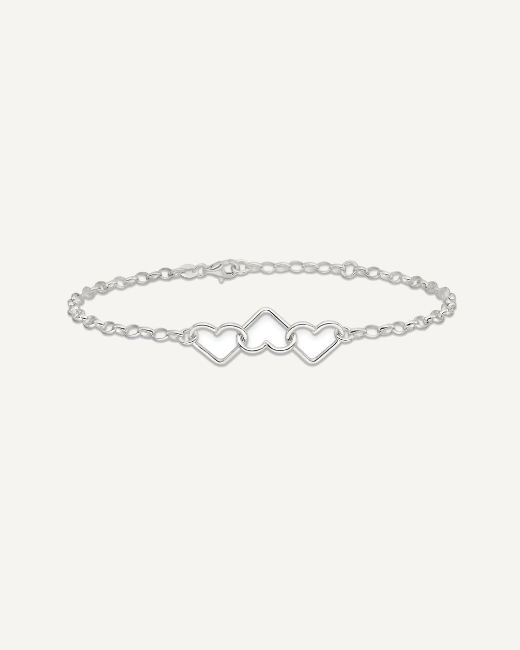 Sterling Silver Interlocking Hearts 8 inch Plus 1 inch Extender - Total 9 inch Anklet – View 3