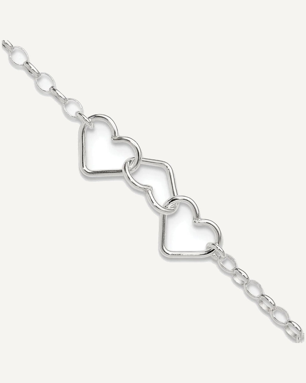 Sterling Silver Interlocking Hearts 8 inch Plus 1 inch Extender - Total 9 inch Anklet – View 1