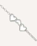 Sterling Silver Interlocking Hearts 8 inch Plus 1 inch Extender - Total 9 inch Anklet – View 1