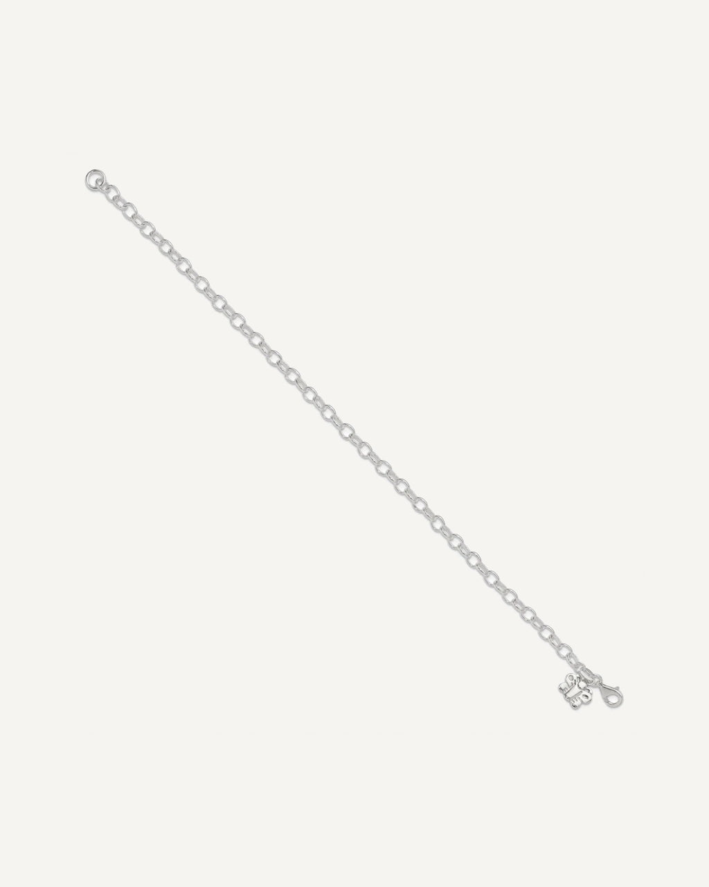 Sterling Silver Small Oval Rolo Link with Butterfly Anklet – View 2