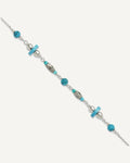 Sterling Silver Antiqued Turquoise Beaded Anklet – View 1