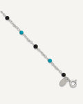 Sterling Silver Onyx/Turquoise Beads Anklet – View 1