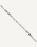 Sterling Silver Purple Glass Anklet – View 1