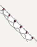 Sterling Silver Rhodolite Garnet Anklet – View 1