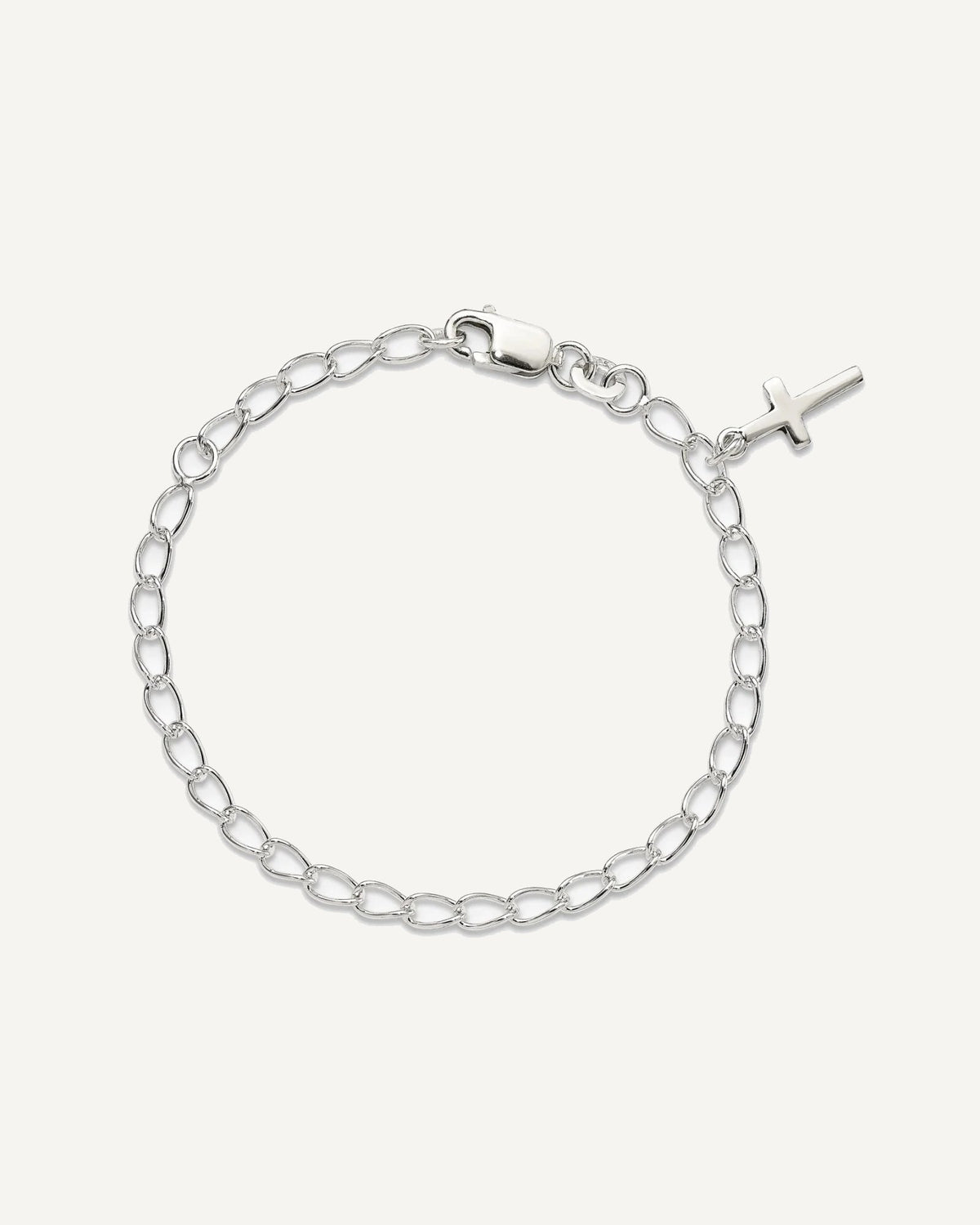 Sterling Silver Cross Childrens Bracelet – View 3