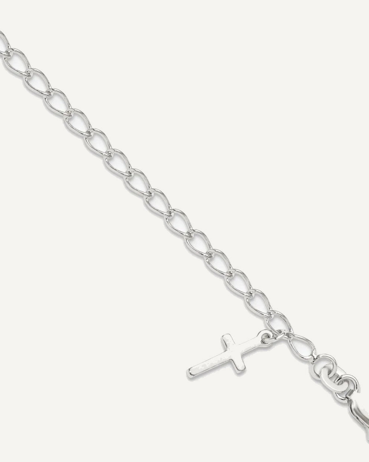 Sterling Silver Cross Childrens Bracelet – View 1