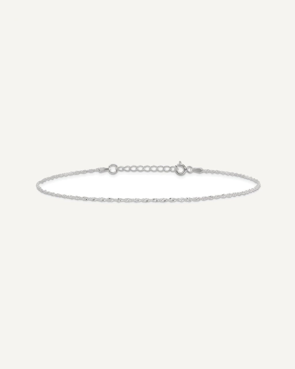 Sterling Silver 1.3mm Singapore Chain 10 inch Plus 1 inch Extender Chain - Total 11 inch Anklet – View 3