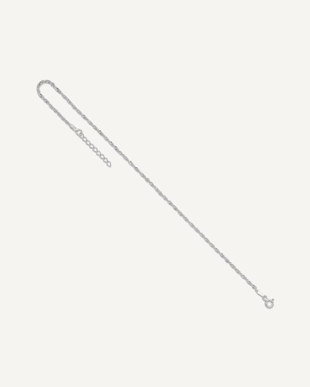 Sterling Silver 1.5mm Singapore Chain 9 inch Plus 1 inch Extender - Total 10 inch Anklet – View 6
