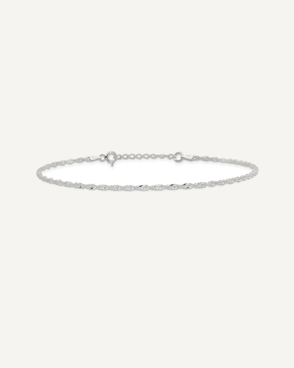 Sterling Silver 1.8mm Singapore Chain 9 inch Plus 1 inch Extender Chain - Total 10 inch Anklet – View 4