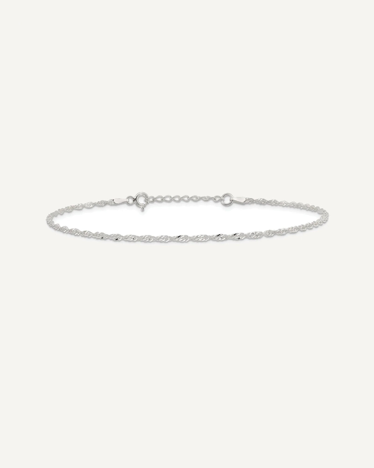 Sterling Silver 1.8mm Singapore Chain 9 inch Plus 1 inch Extender Chain - Total 10 inch Anklet – View 4