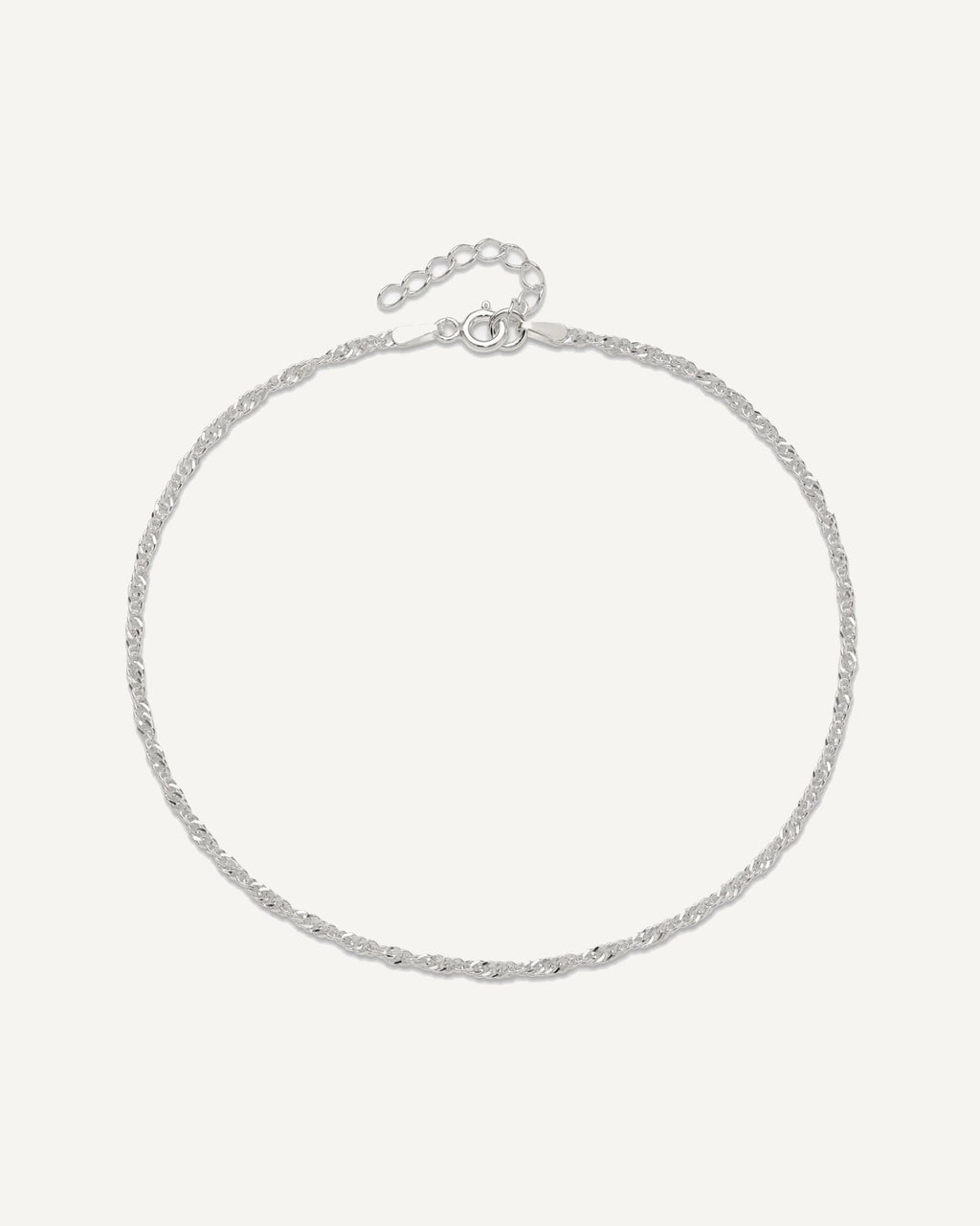 Sterling Silver 1.8mm Singapore Chain 9 inch Plus 1 inch Extender Chain - Total 10 inch Anklet – View 5