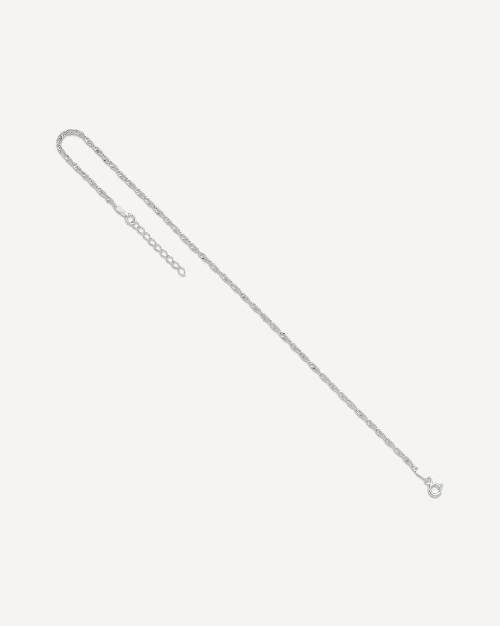 Sterling Silver 1.8mm Singapore Chain 9 inch Plus 1 inch Extender Chain - Total 10 inch Anklet – View 7