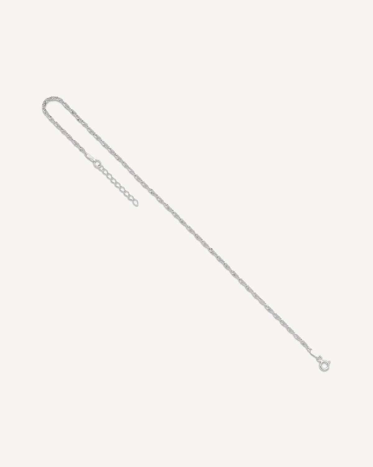 Sterling Silver 1.8mm Singapore Chain 9 inch Plus 1 inch Extender Chain - Total 10 inch Anklet – View 7