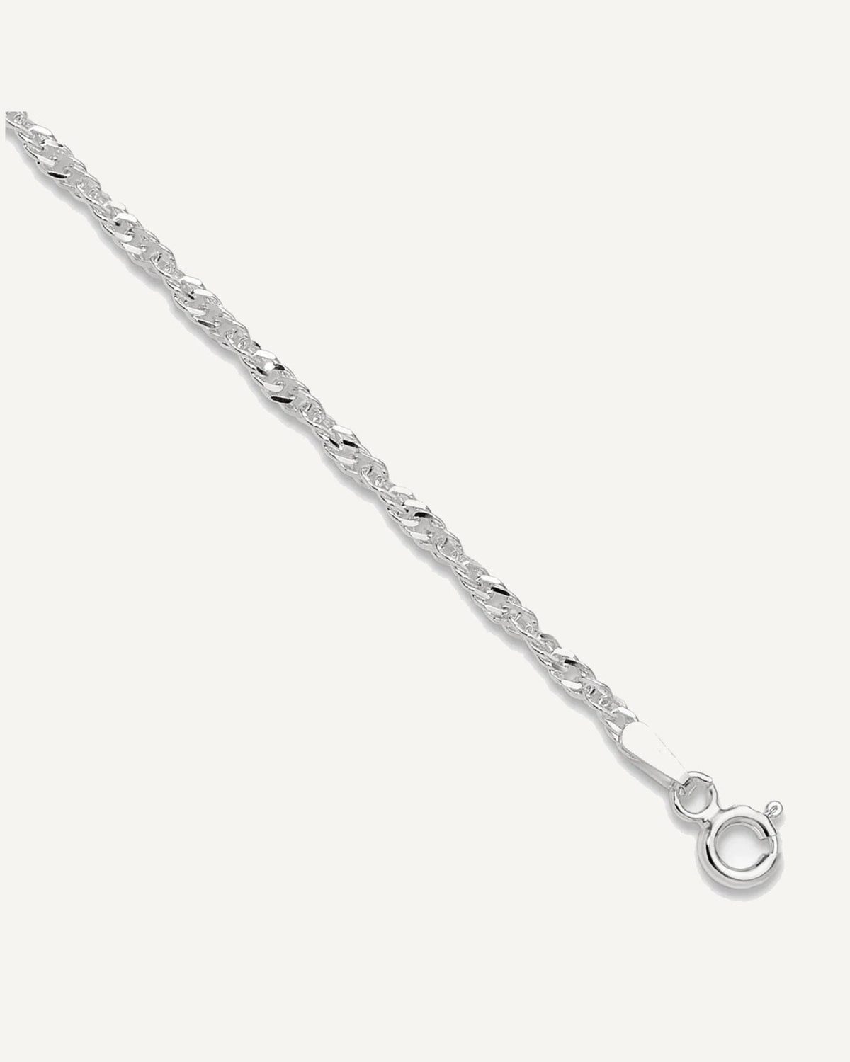 Sterling Silver 2mm Singapore Chain 9 inch Plus 1 inch Extender Chain - Total 10 inch Anklet – View 1