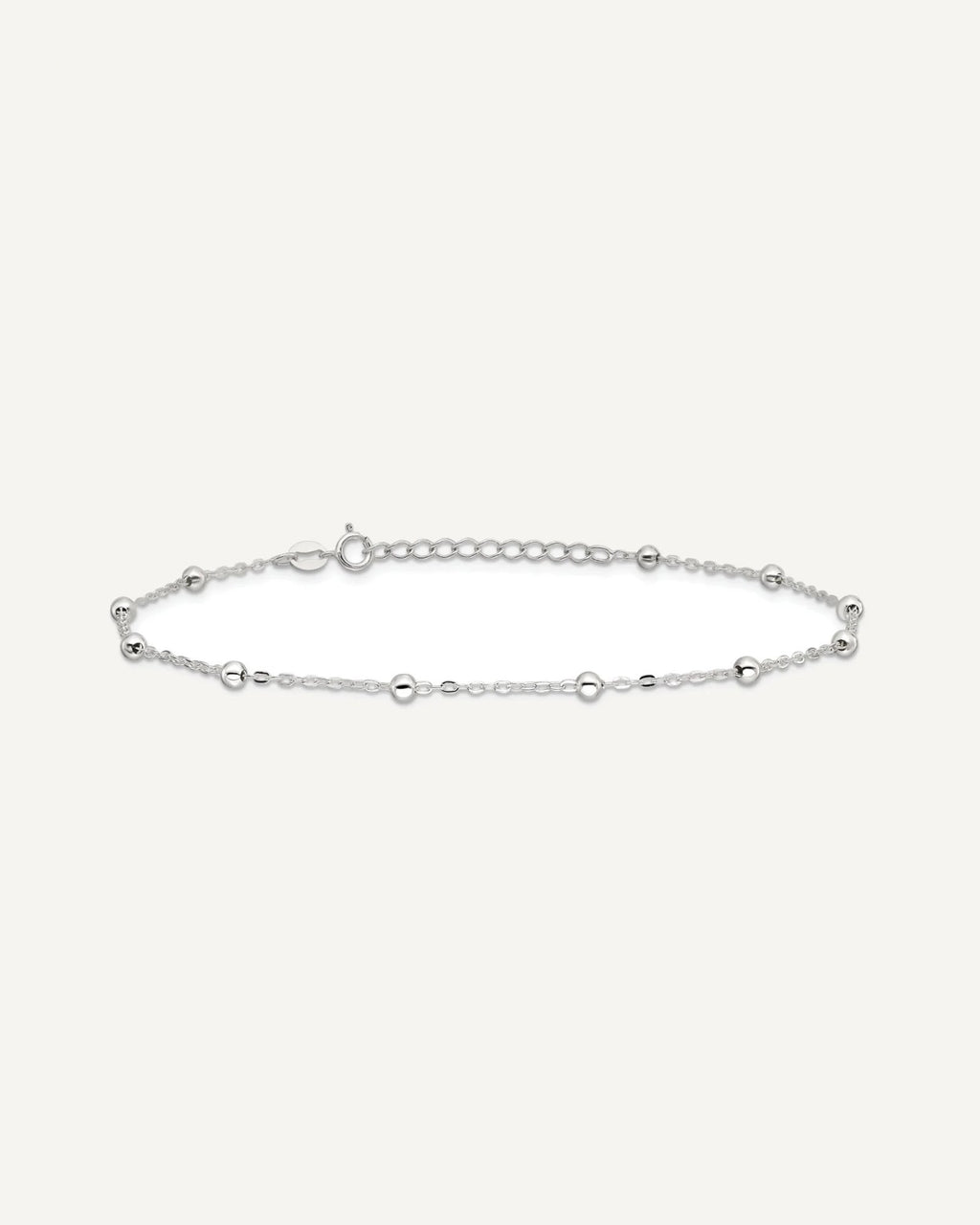 Sterling Silver 1mm Beaded Chain 9 inch Plus 1 inch Extender - Total 10 inch Anklet – View 4