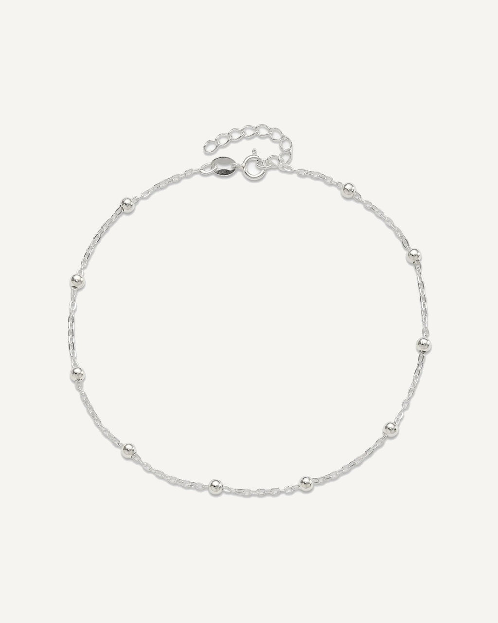 Sterling Silver 1mm Beaded Chain 9 inch Plus 1 inch Extender - Total 10 inch Anklet – View 5