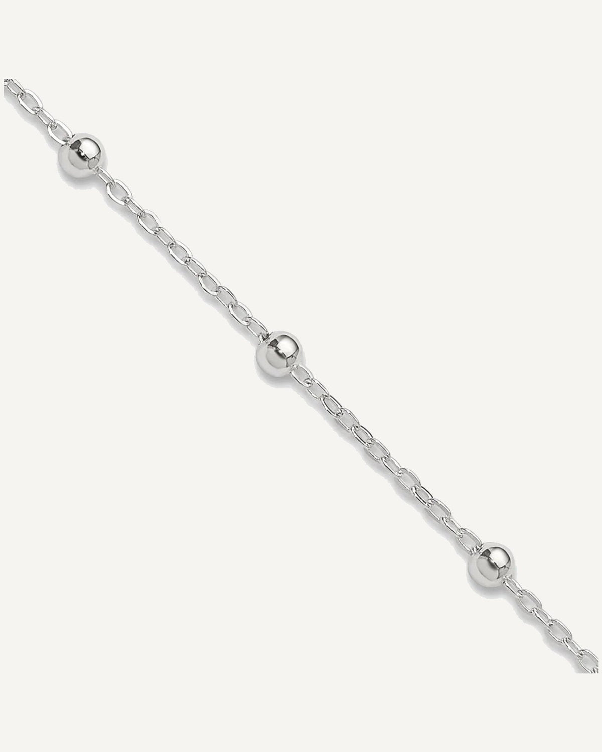Sterling Silver 1mm Beaded Chain 9 inch Plus 1 inch Extender - Total 10 inch Anklet – View 1