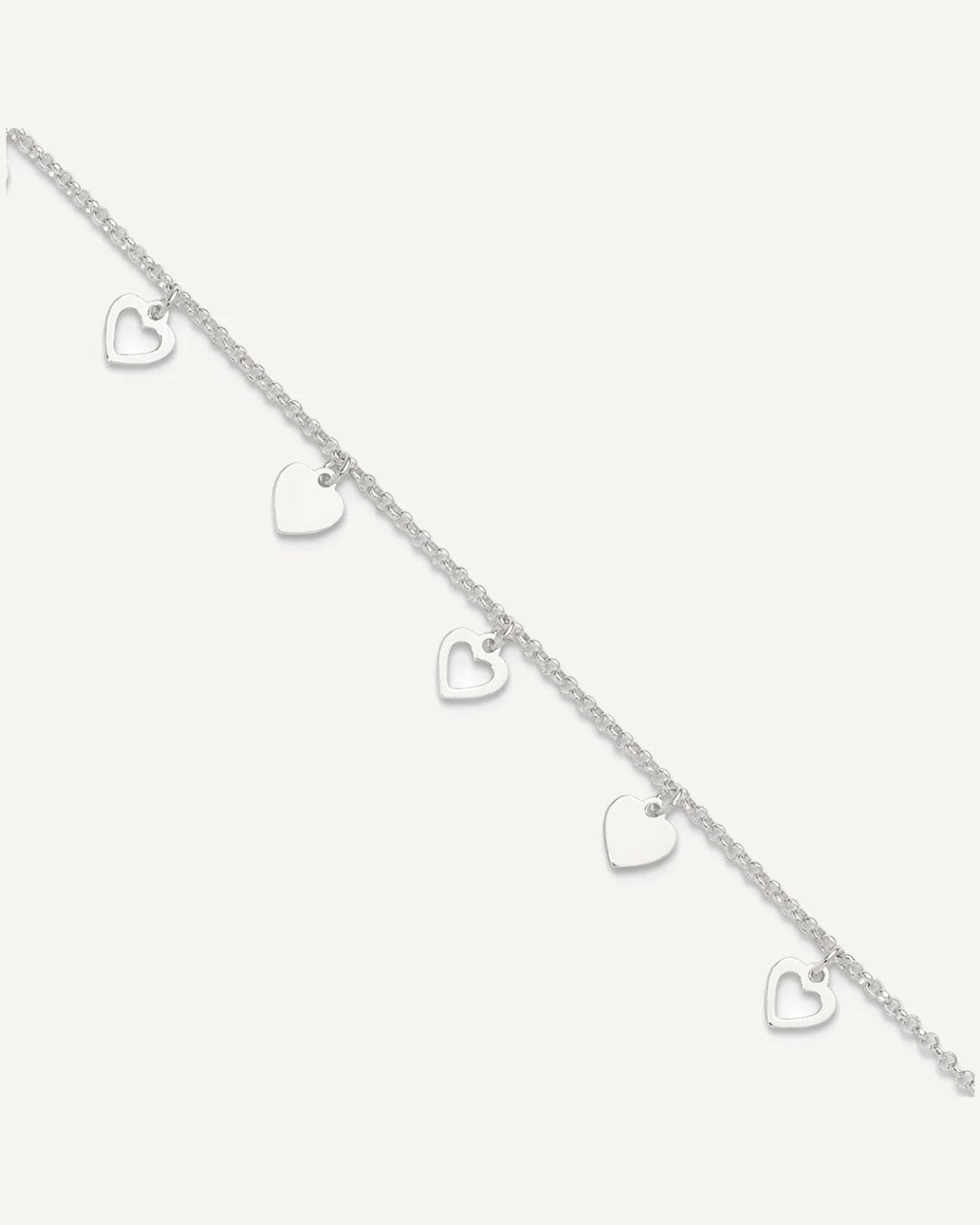 Sterling Silver Double Heart 9 inch Plus 1 inch Extender - Total 10 inch Anklet – View 1