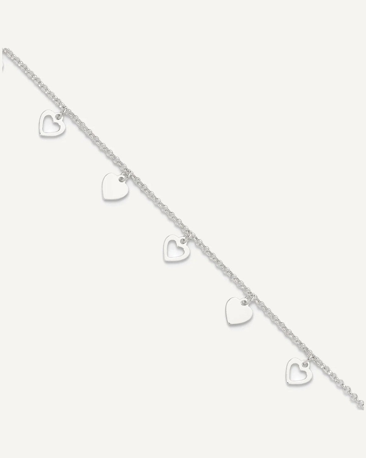 Sterling Silver Double Heart 9 inch Plus 1 inch Extender - Total 10 inch Anklet – View 1