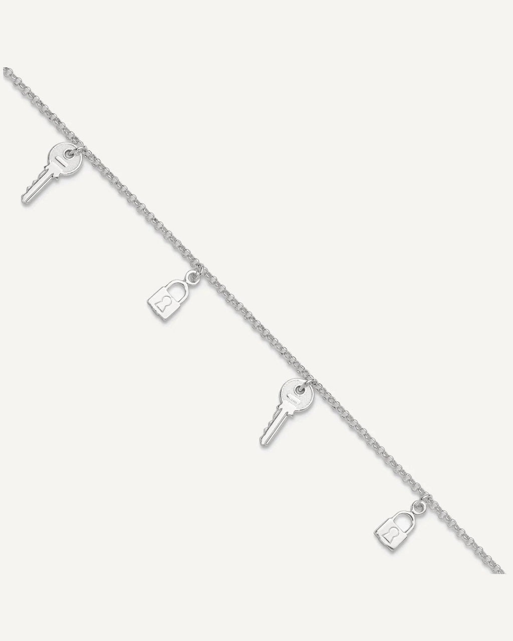 Sterling Silver Lock and Key 9 inch Plus 1 inch Extender - Total 10 inch Anklet – View 1