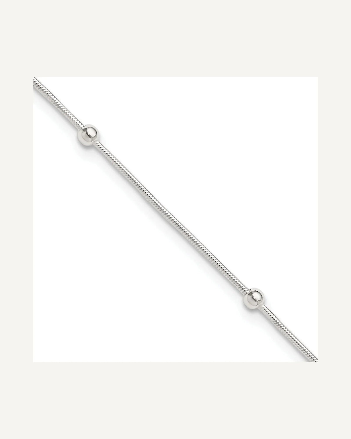 Sterling Silver Beads 5-Station 9 inch Plus 1.5 inch Extender - Total 10.5 inch Anklet – View 1
