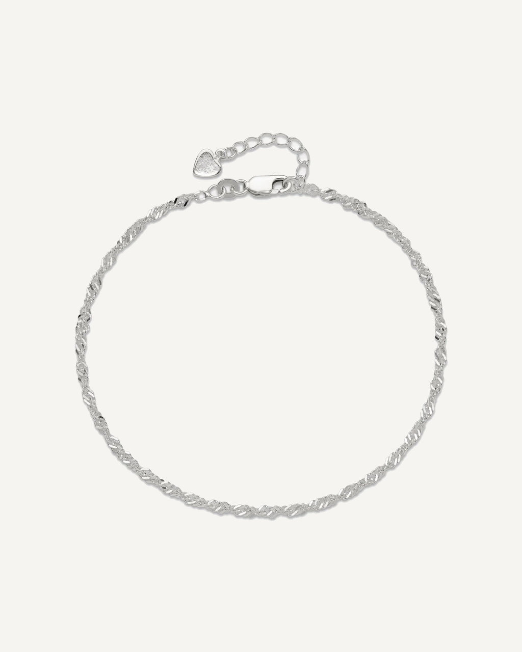 Sterling Silver 3mm Singapore Chain 10 inch Plus 1 inch Extender - Total 11 inch Anklet – View 4
