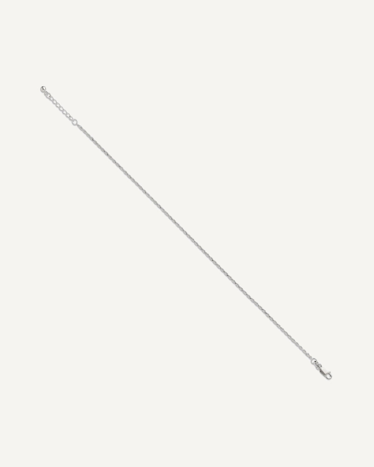 Sterling Silver 2mm Rope Chain 10 inch Plus 1 inch Extender - Total 11 inch Anklet – View 2