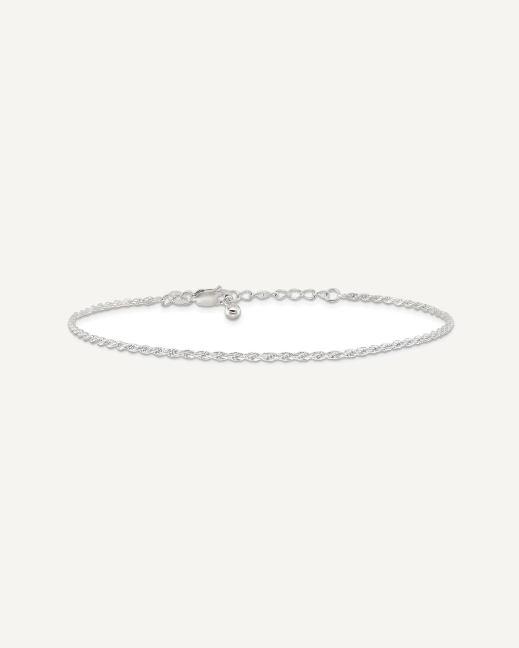 Sterling Silver 2mm Rope Chain 10 inch Plus 1 inch Extender - Total 11 inch Anklet – View 3