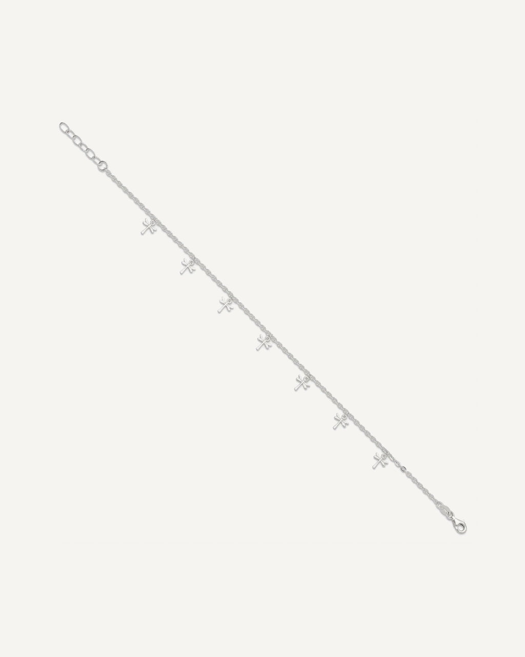 Sterling Silver Dragonfly Charms 9 inch Plus 1 inch Extender - Total 10 inch Anklet – View 2
