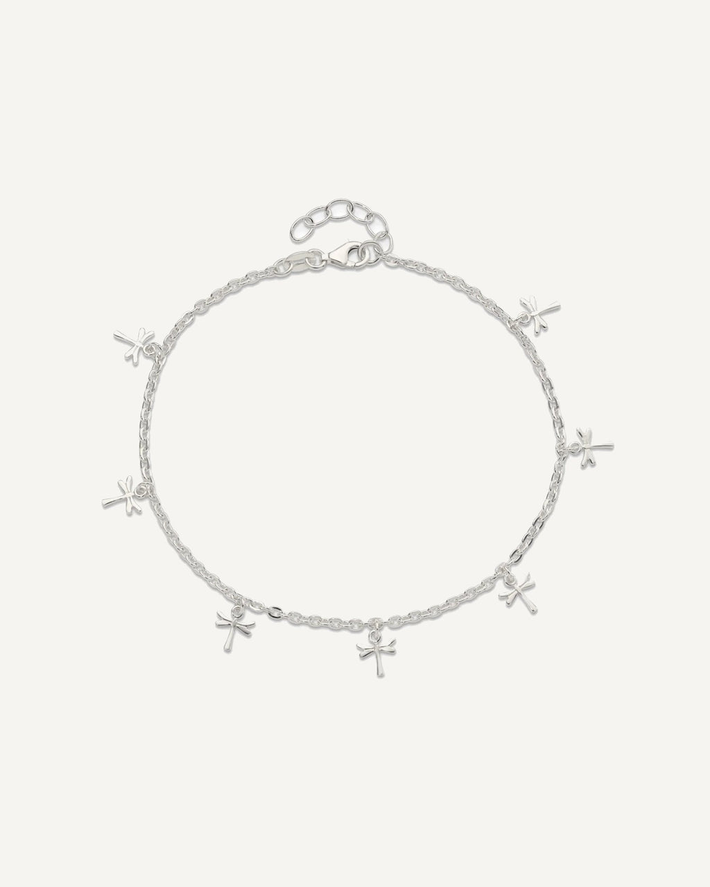 Sterling Silver Dragonfly Charms 9 inch Plus 1 inch Extender - Total 10 inch Anklet – View 5