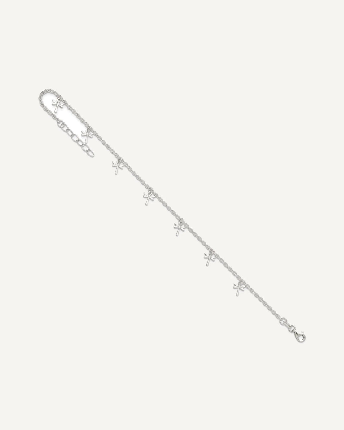 Sterling Silver Dragonfly Charms 9 inch Plus 1 inch Extender - Total 10 inch Anklet – View 7
