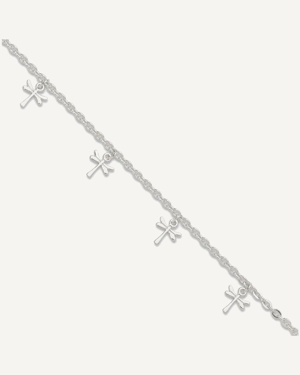 Sterling Silver Dragonfly Charms 9 inch Plus 1 inch Extender - Total 10 inch Anklet – View 1