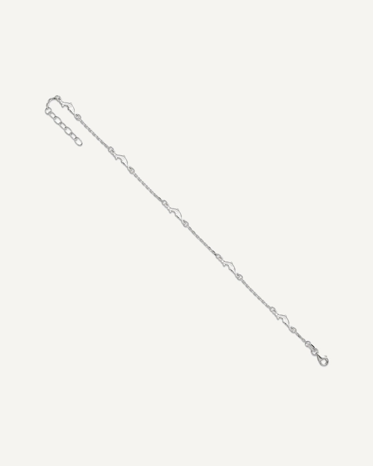 Sterling Silver Dolphin 5-Station 9 inch Plus 1 inch Extender - Total 10 inch Anklet – View 7