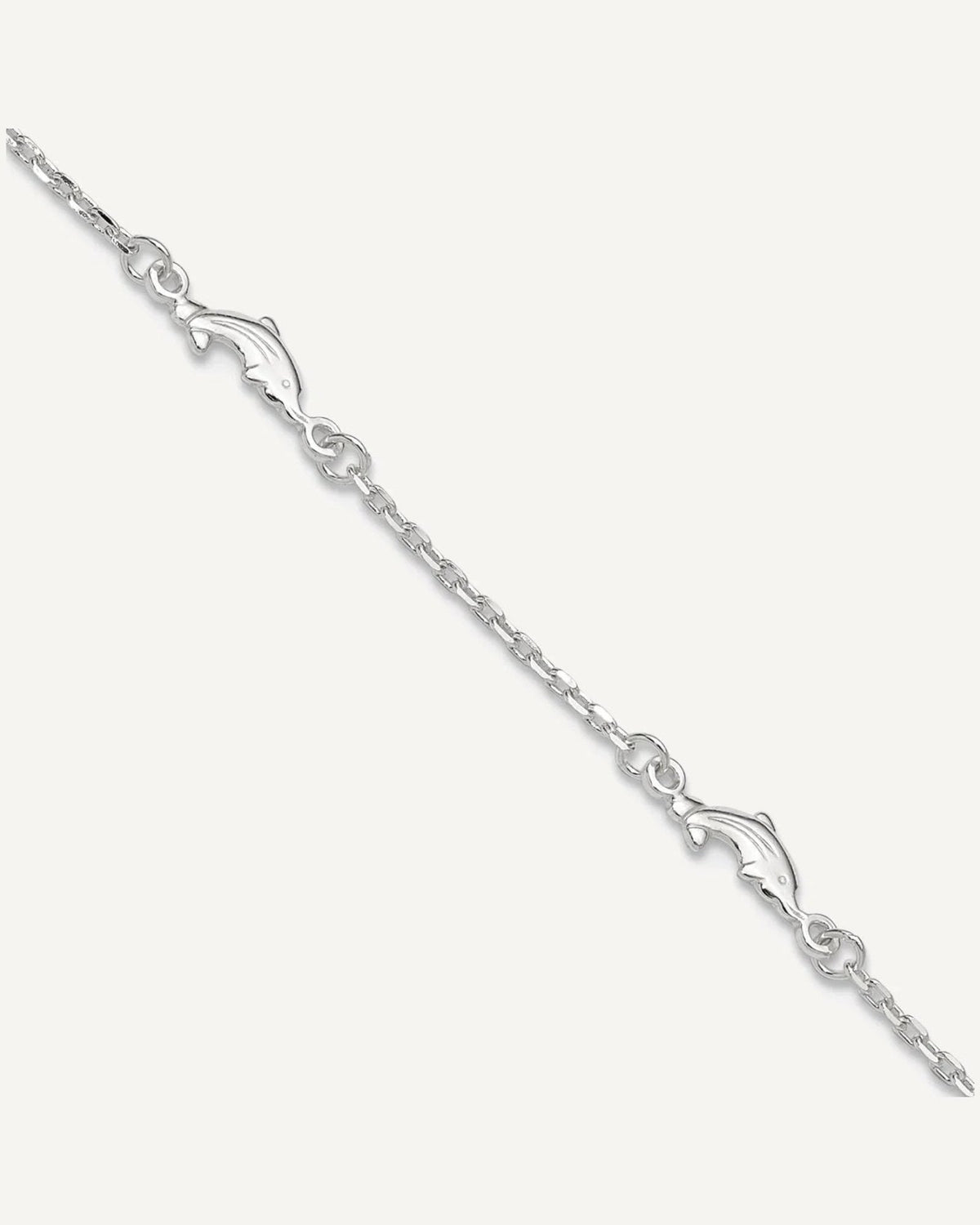 Sterling Silver Dolphin 5-Station 9 inch Plus 1 inch Extender - Total 10 inch Anklet – View 1