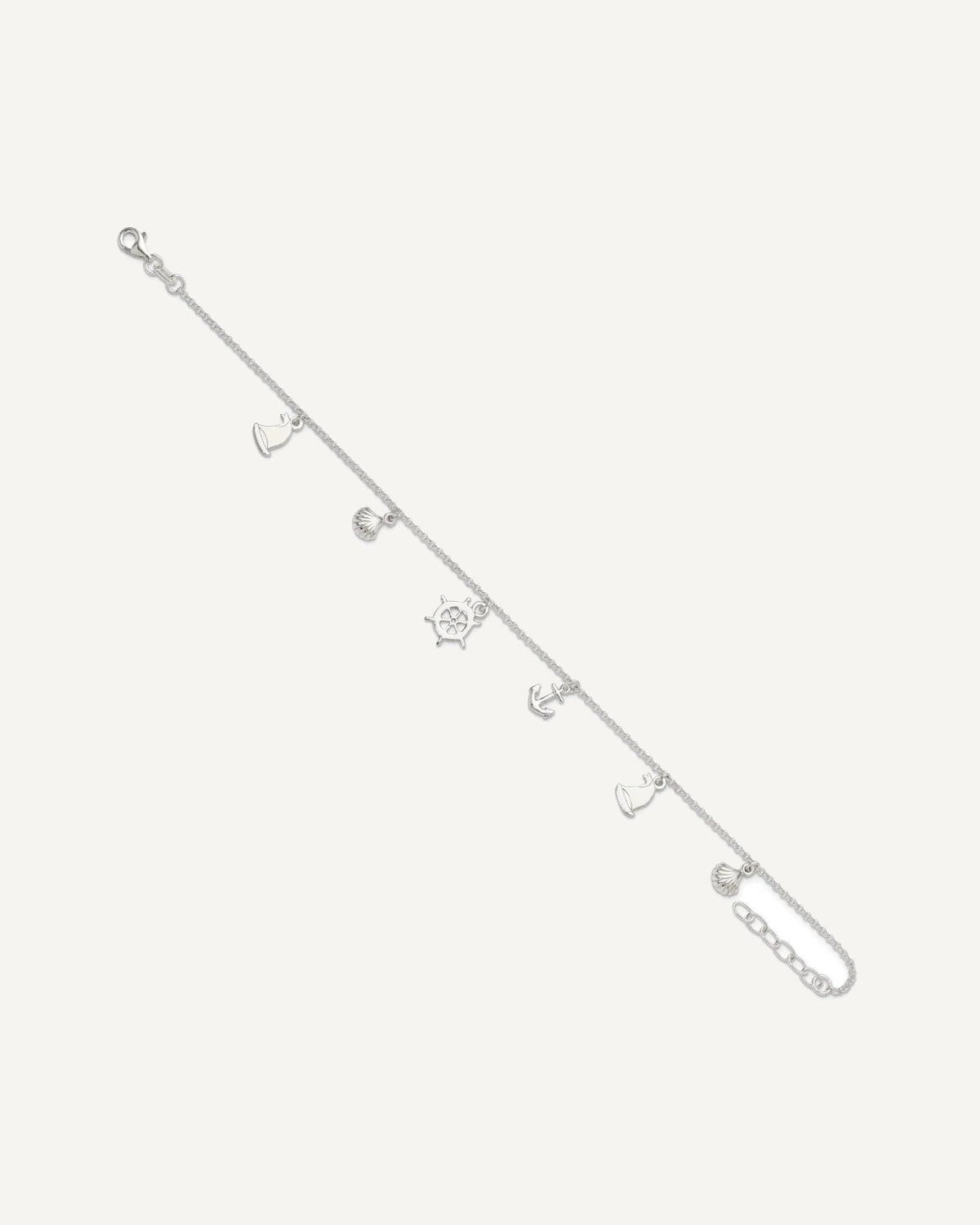 Sterling Silver Ocean Theme Charms 9 inch Plus 1 inch Extender - Total 10 inch Anklet – View 6