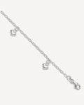 Sterling Silver Puffed Heart Charms 9 inch Plus 1 inch Extender - Total 10 inch Anklet – View 1