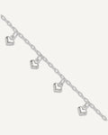 Sterling Silver Polished Puffed Heart Anklet – View 1