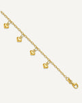 Sterling Silver Gold-tone Polished Puffed Heart 10in Anklet – View 1