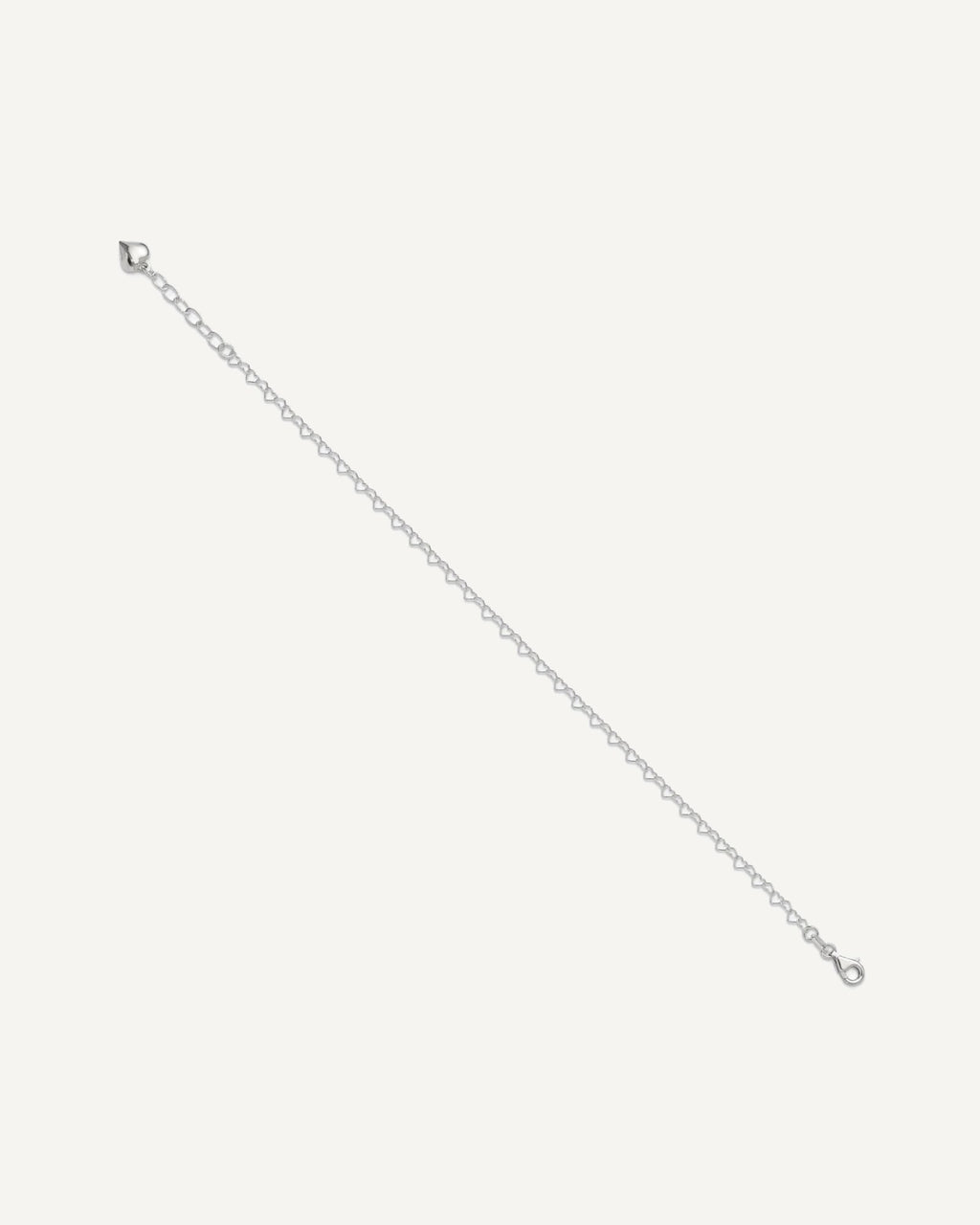 Sterling Silver Puffed Heart Dangle 9 inch Plus 1 inch Extender - Total 10 inch Anklet – View 2