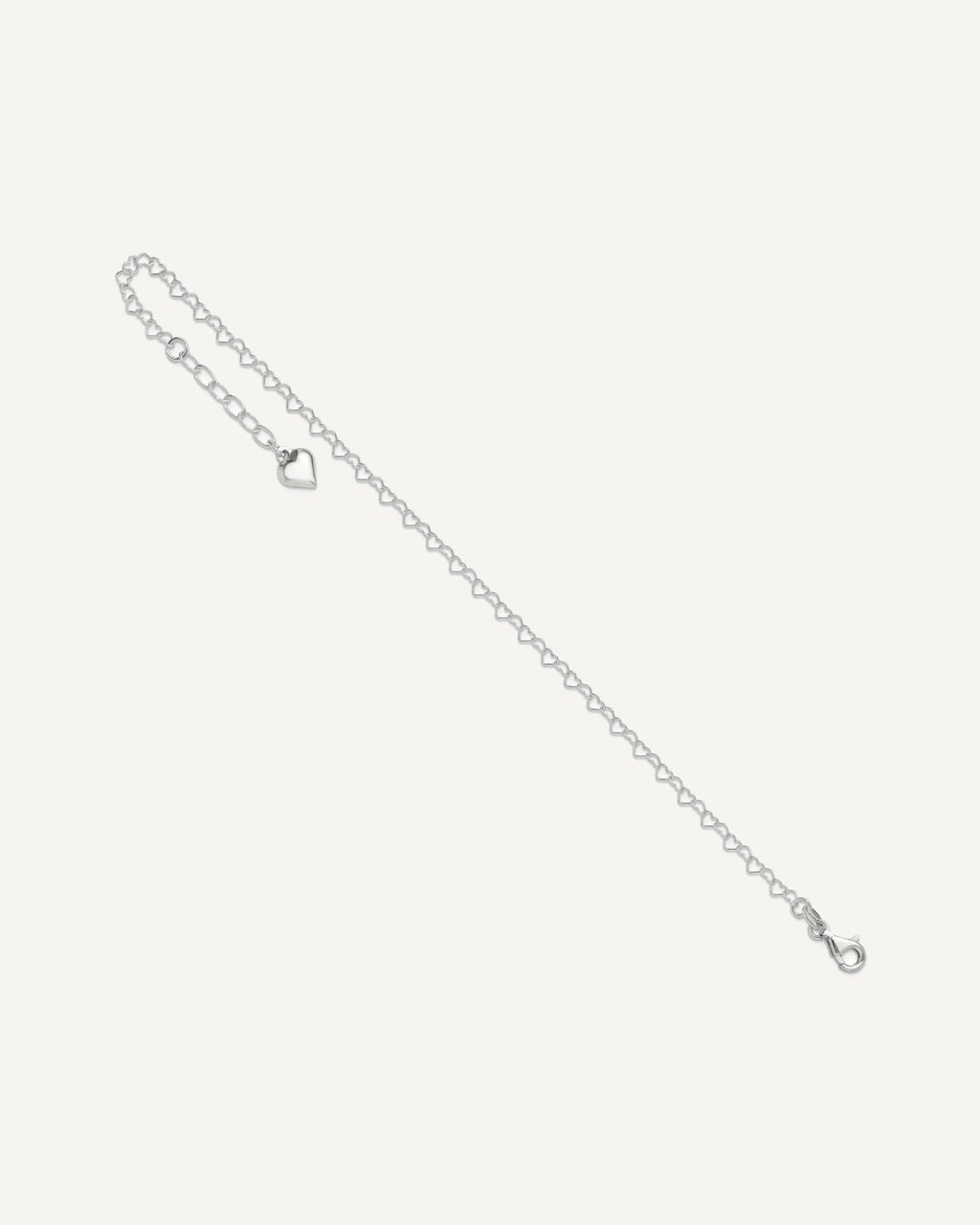 Sterling Silver Puffed Heart Dangle 9 inch Plus 1 inch Extender - Total 10 inch Anklet – View 7